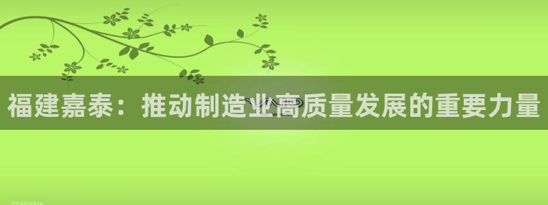 天辰娱乐平台地址在哪里:福建嘉泰:推动制造业高质量发展的重要力量
